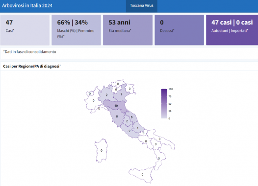 mappa casi toscana virus