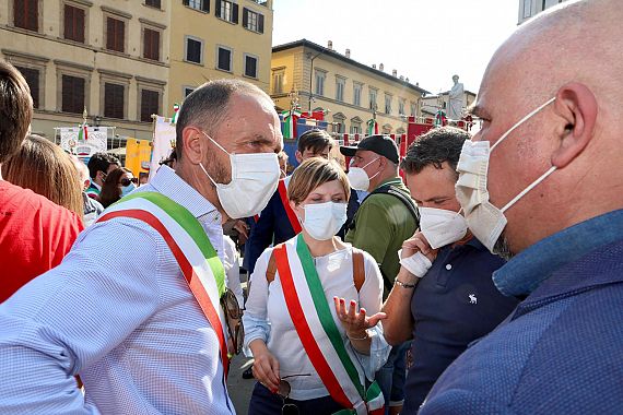 Il sindaco Barnini stamani a Firenze