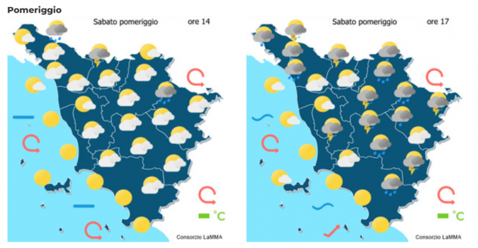 Le previsioni del consorzio Lamma per il 3 Giugno in Toscana